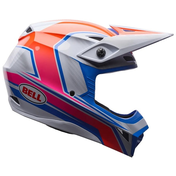 Casque de Motocross MX-10 MIPS Blanc/Bleu ide gauche