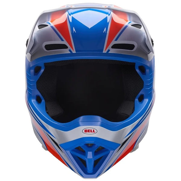Casque de Motocross MX-10 MIPS Blanc/Bleu de face