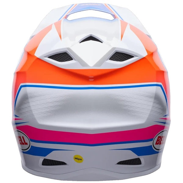 Casque de Motocross MX-10 MIPS Blanc/Bleu de dos