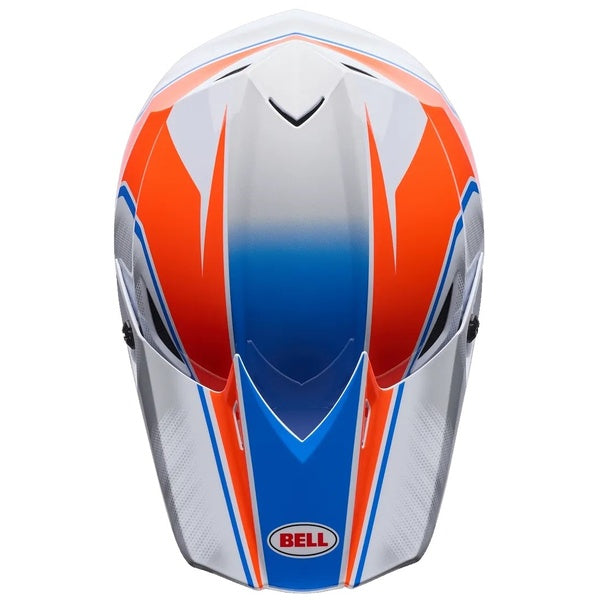 Casque de Motocross MX-10 MIPS Blanc/Bleu de dessus