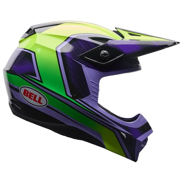 Casque de Motocross MX-10 MIPS Mauve/Vert de gauche