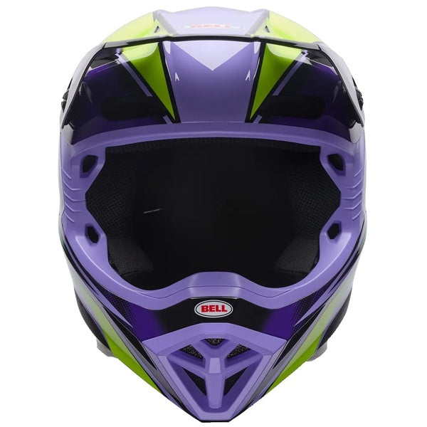 Casque de Motocross MX-10 MIPS Mauve/Vert de face