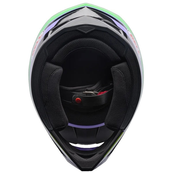 Casque de Motocross MX-10 MIPS Mauve/Vert de dessous