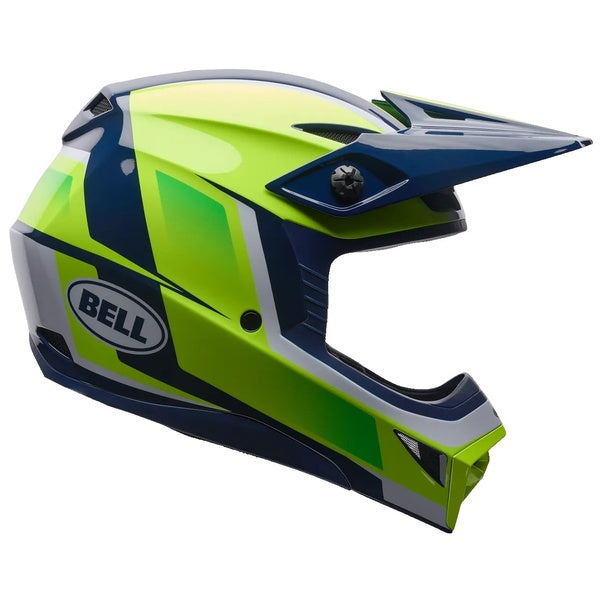 Casque de Motocross MX-10 Mips Junior Jaune/Bleu de gauche