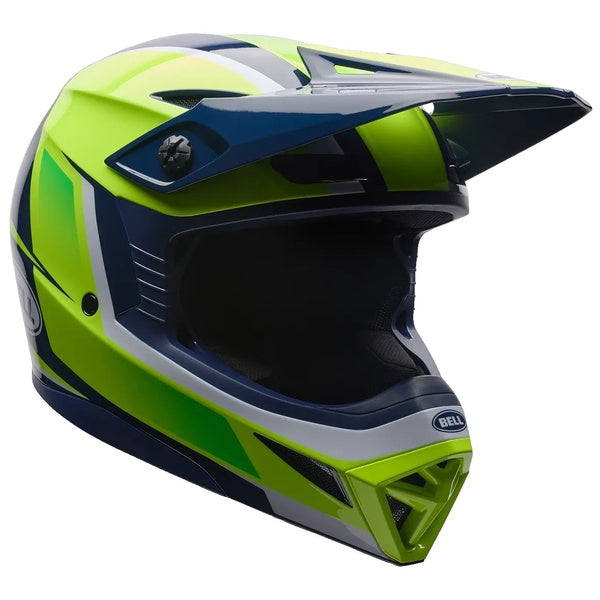 Casque de Motocross MX-10 Mips Junior Jaune/Bleu incliné de face