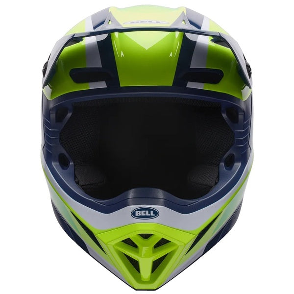 Casque de Motocross MX-10 Mips Junior Jaune/Bleu de face