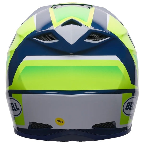 Casque de Motocross MX-10 Mips Junior Jaune/Bleu de dos