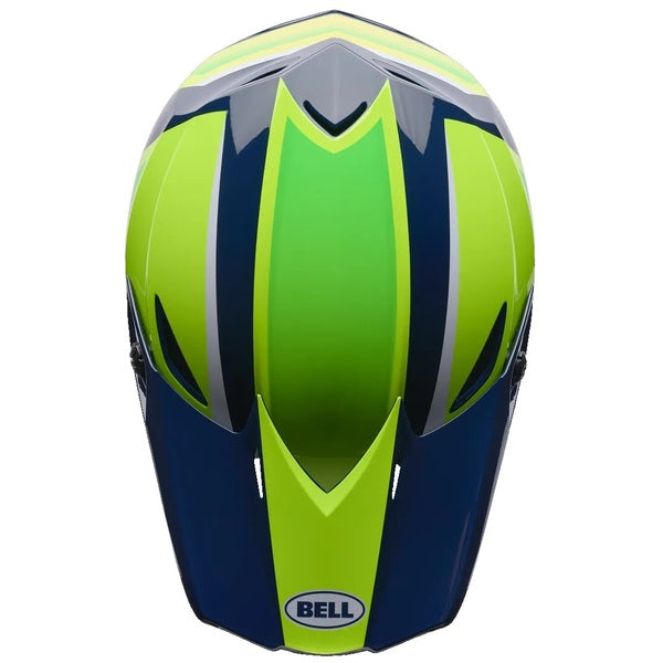 Casque de Motocross MX-10 Mips Junior Jaune/Bleu de dessus