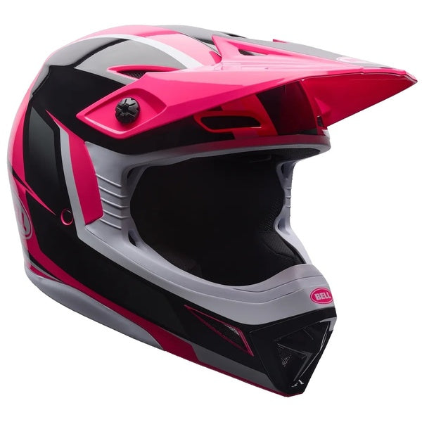 Casque de Motocross MX-10 Mips Junior Rose/Noir incliné de face