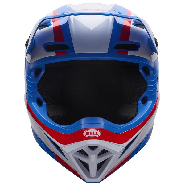 Casque de Motocross MX-10 Mips Junior Bleu/Blanc/Rouge de face