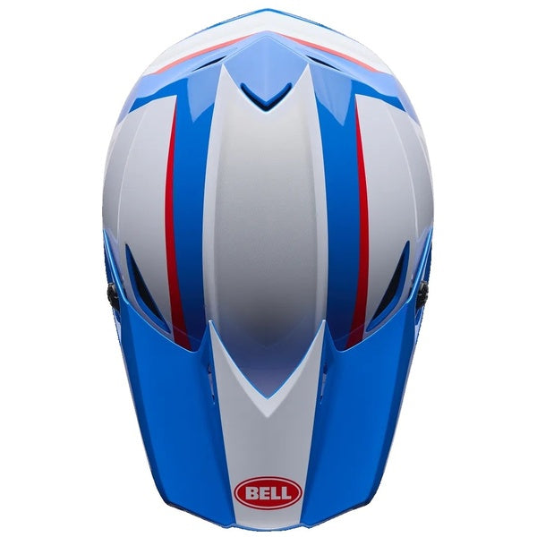 Casque de Motocross MX-10 Mips Junior Bleu/Blanc/Rouge de dessus