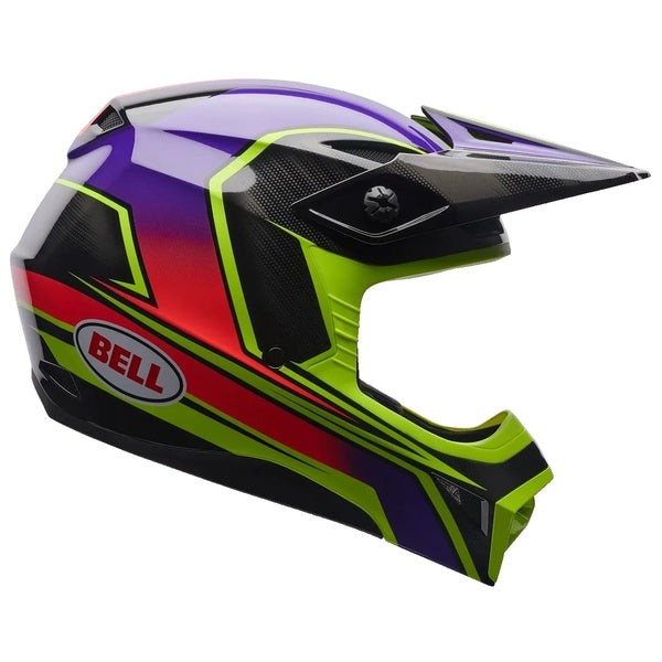 Casque de Motocross MX-10 Mips Junior Mauve/Vert de gauche
