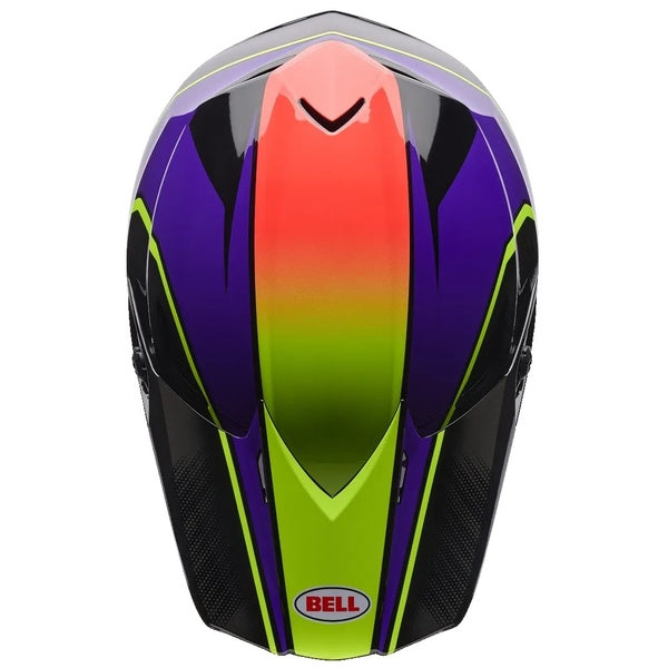 Casque de Motocross MX-10 Mips Junior Mauve/Vert de dessus