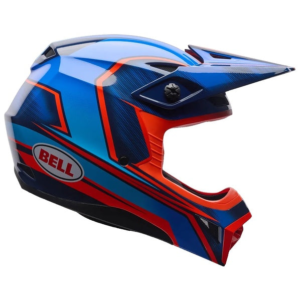 Casque de Motocross MX-10 Mips Junior Bleu/Orange de gauche