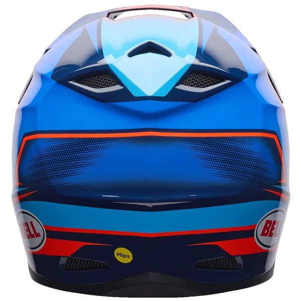 Casque de Motocross MX-10 Mips Junior Bleu/Orange de dos