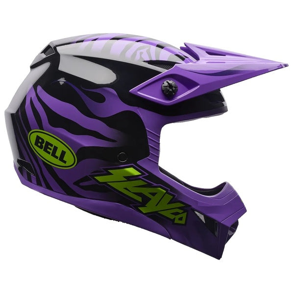 Casque de Motocross MX-10 Slayco Junior Édition Limitée Noir/Mauve de gauche