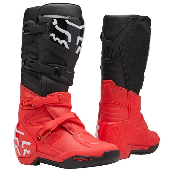 Bottes de Motocross Comp Rouge/Noir en paire