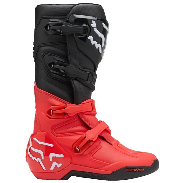 Bottes de Motocross Comp Rouge/Noir paire de droite