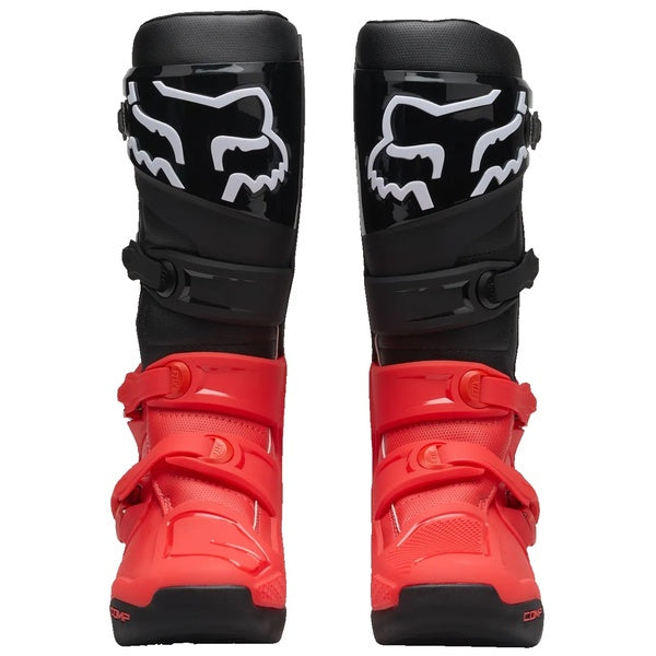 Bottes de Motocross Comp Rouge/Noir en paire de face