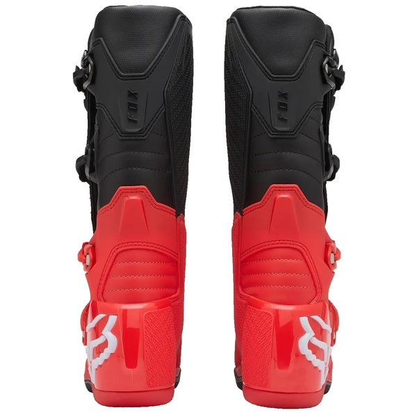 Bottes de Motocross Comp Rouge/Noir en paire de dos