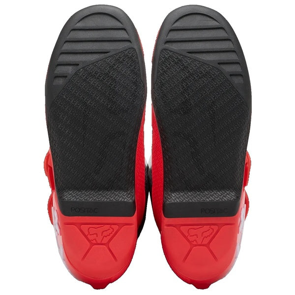 Bottes de Motocross Comp Rouge/Noir en paire de dessous