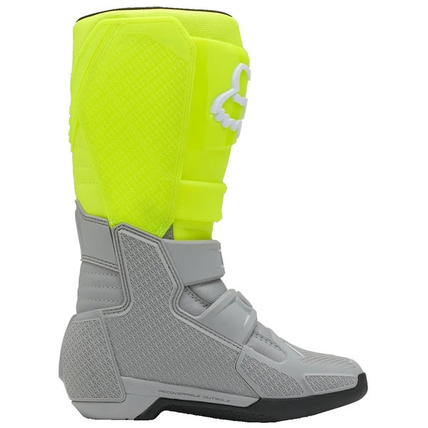Bottes de Motocross Comp Gris/Jaune paire de gauche
