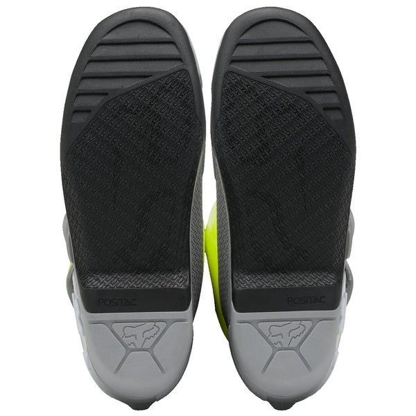 Bottes de Motocross Comp Gris/Jaune en paire de dessous