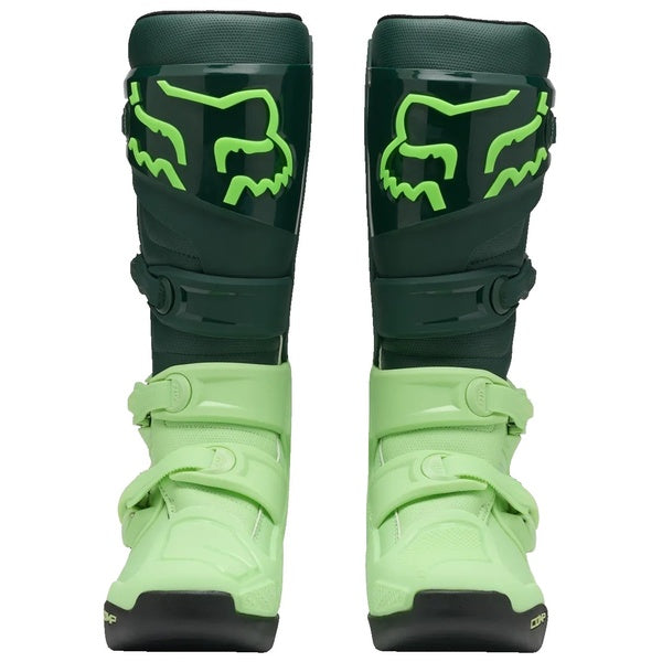 Bottes de Motocross Comp Vert en paire de face