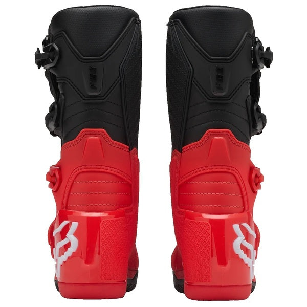 Bottes de Motocross Comp Junior Rouge/Noir en paire de dos