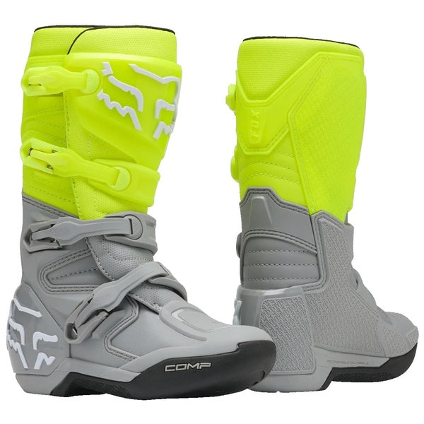 Bottes de Motocross Comp Junior Gris/Jaune en paire