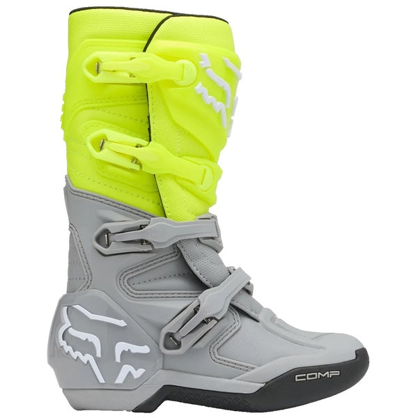 Bottes de Motocross Comp Junior Gris/Jaune paire de droite