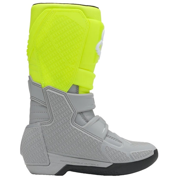 Bottes de Motocross Comp Junior Gris/Jaune paire de gauche