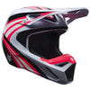 Casque de Motocross V1 Draft Junior Gris/Rouge incliné de face