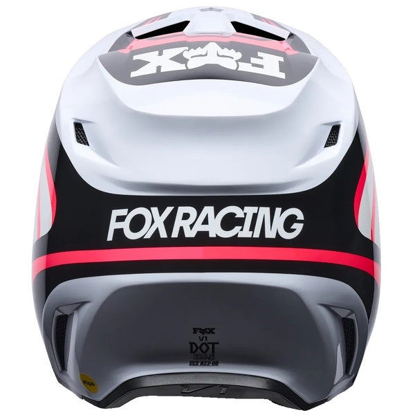 Casque de Motocross V1 Draft Junior Gris/Rouge de dos