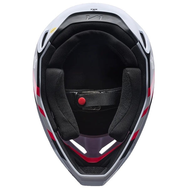 Casque de Motocross V1 Draft Gris/Rouge de dessous