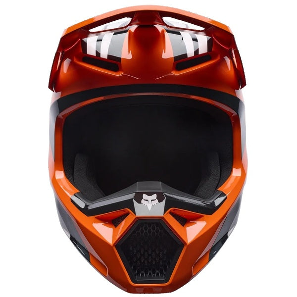 Casque de Motocross V1 Draft Junior Orange/Noir de face