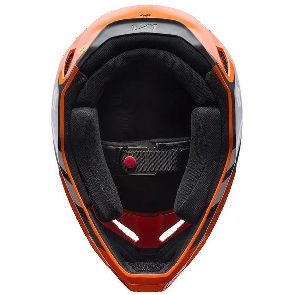Casque de Motocross V1 Draft Orange/Noir de dessous