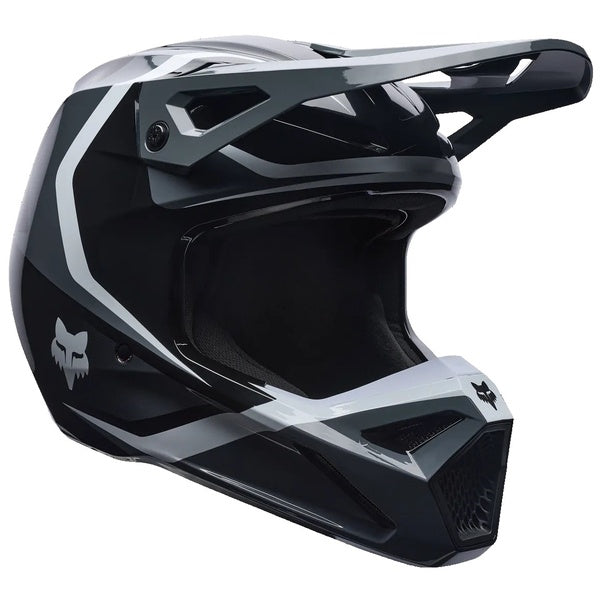 Casque de Motocross V1 Frame Noir/Gris incliné de face