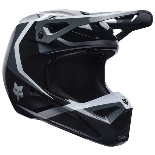 Casque de Motocross V1 Frame Junior Noir/Gris incliné de face