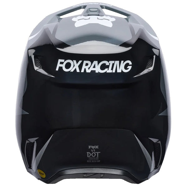 Casque de Motocross V1 Frame Junior Noir/Gris de dos