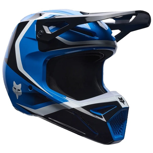 Casque de Motocross V1 Frame Junior Bleu/Noir incliné de face