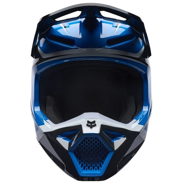 Casque de Motocross V1 Frame Junior Bleu/Noir de face