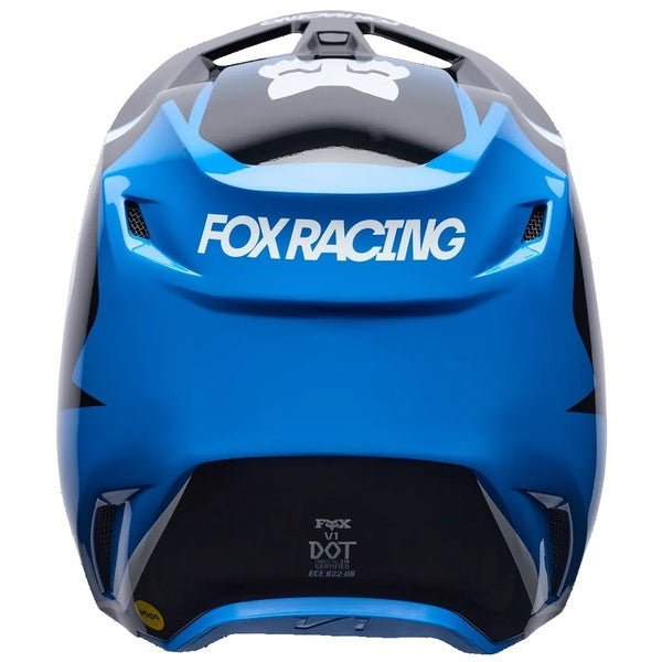 Casque de Motocross V1 Frame Junior Bleu/Noir de dos