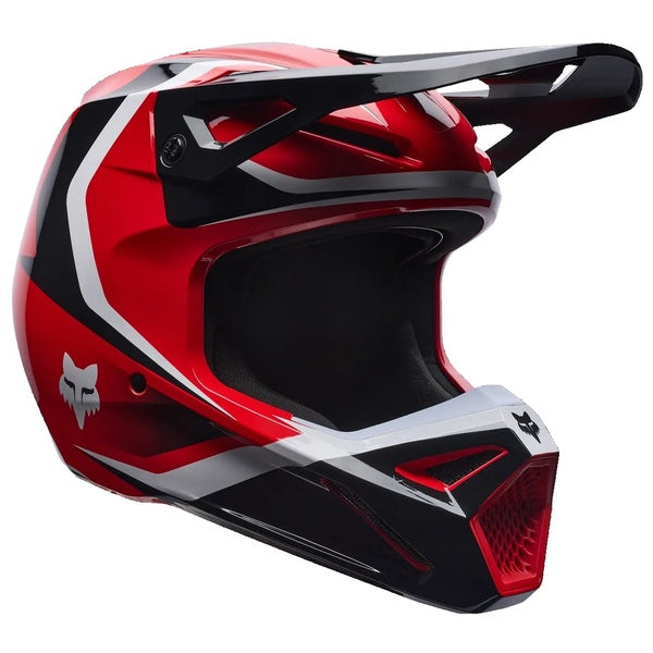 Casque de Motocross V1 Frame Junior Rouge/Noir incliné de face