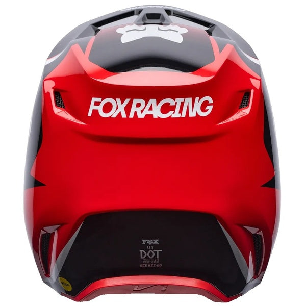 Casque de Motocross V1 Frame Rouge/Noir de dos