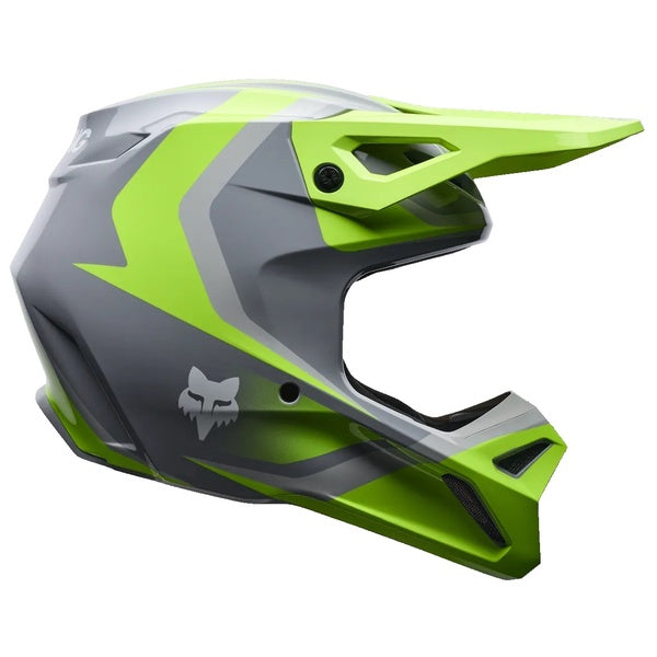 Casque de Motocross V1 Frame Junior Gris/Vert de gauche