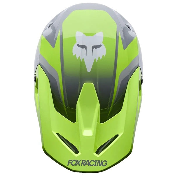 Casque de Motocross V1 Frame Gris/Vert de dessus