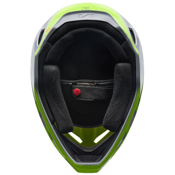Casque de Motocross V1 Frame Gris/Vert de dessous