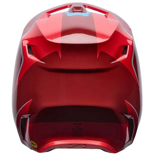 Casque de Motocross V1 Raid Rouge de dos