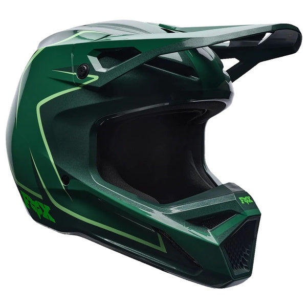 Casque de Motocross V1 Raid Vert incliné de face